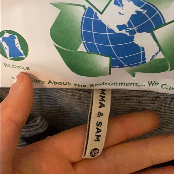 Emma and Sam Striped Lace Up T shirt - Picture 5 of 6